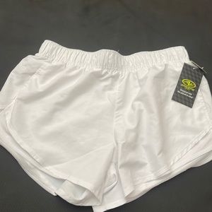 White workout shorts